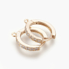 Brass Micro Pave Cubic Zirconia Huggie Hoop Earring Findings KK-O112-13LG-1