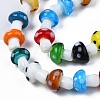 Mushroom Handmade Lampwork Beads Strands X-LAMP-R116-03A-3