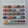 25 Rolls 25 Colors Round Segment Dyed Waxed Polyester Thread String YC-YW0001-02A-1