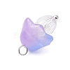Mushroom Transparent Glass Pendants PALLOY-JF03654-02-5