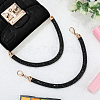 2Pcs Round Jet Rhinestone Synthetic Rubber Cord Bag Handles DIY-PH0035-49G-4