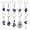  10Pcs 10 Styles Turkish Blue Evil Eye Resin Pendant Keychain KEYC-NB0001-66-1