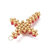 Glass Seed Beaded Pendants PALLOY-MZ01287-02-3