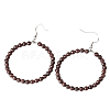 Fashionable Natural Garnet Hoop Earrings for Women KJ9273-11-1