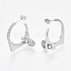 Brass Micro Pave Clear Cubic Zirconia Stud Earrings EJEW-S201-226P-NF-3