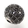 Brass Micro Pave Cubic Zirconia Beads X-ZIRC-Q013-10mm-143B-2