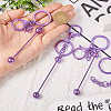 5Pcs Alloy and Brass Bar Beadable Keychain for Jewelry Making DIY Crafts DIY-SW0001-15C-5