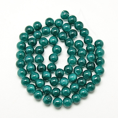 Baking Paint Crackle Glass Bead Strands X-DGLA-Q023-8mm-YS40-1
