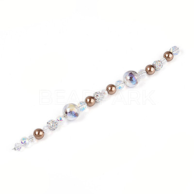 Glass and Acrylic and Imitation Pearl and Rhinestone Beads Strands MAK-T011-06D-1