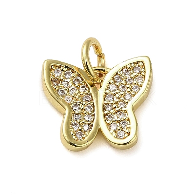 Brass Micro Pave Clear Cubic Zirconia Pendants LS-KK-U005-01L-G-1