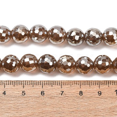 Electroplated Natural Agate Beads Strands G-B191-A07-10mm-17-1
