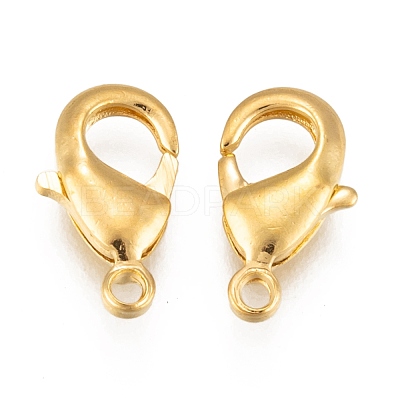 Brass Lobster Claw Clasps X-KK-902-G-1