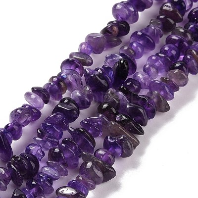 Natural Amethyst Chip Bead Strands G-M205-58-1