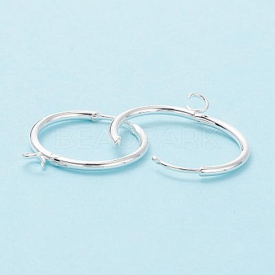 201 Stainless Steel Huggie Hoop Earring Findings STAS-P283-01N-S-1
