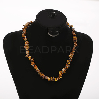 Natural Tiger Eye Chip Beaded Necklaces for Women FS-WG9F5E2-04-1