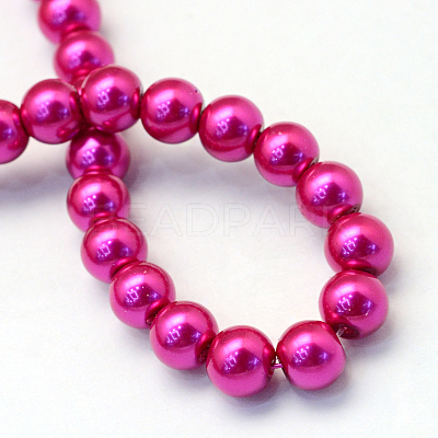 Baking Paint Pearlized Glass Pearl Round Bead Strands HY-Q003-6mm-17-1