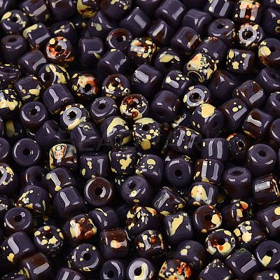 Opaque Picasso Glass Beads SEED-Q039-05A-A07-1