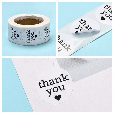 1 Inch Thank You Stickers X-DIY-G025-J04-1