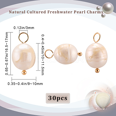 30Pcs Natural Cultured Freshwater Pearl Pendants FIND-BBC0002-56-1
