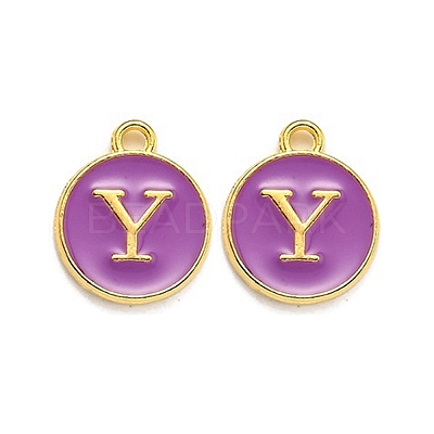Golden Plated Alloy Enamel Charms ENAM-Q437-12Y-1