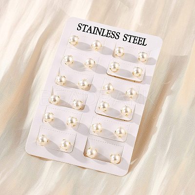 304 Stainless Steel Stud Earrings EJEW-I229-01G-C-1