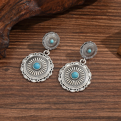 Zinc Alloy & Acrylic Stud Dangle Earrings WG70D1A-02-1