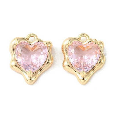 Brass Micro Pave Cubic Zirconia Charms LS-KK-L208-06G-02-1