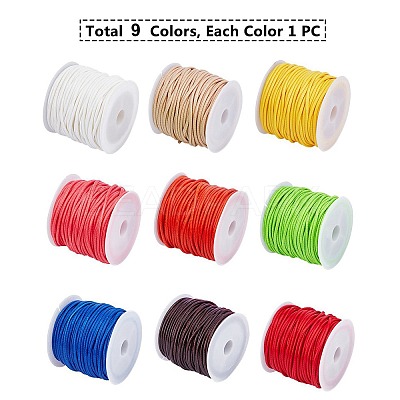 9 Rolls 9 Colors Waxed Polyester Cords YC-PH0002-24-1.5mm-1