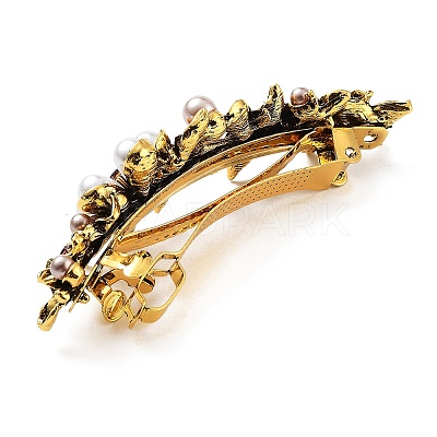 Flower Alloy Rhinestone Hair Barrettes PHAR-S604-01AG-03-1