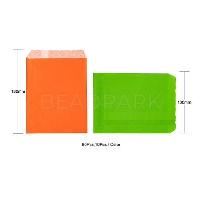 80Pcs 8 Colors Eco-Friendly Kraft Paper Bags CARB-LS0001-03-1