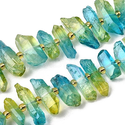 Electroplated Natural Quartz Crystal Beads Strands G-F800-D12-1