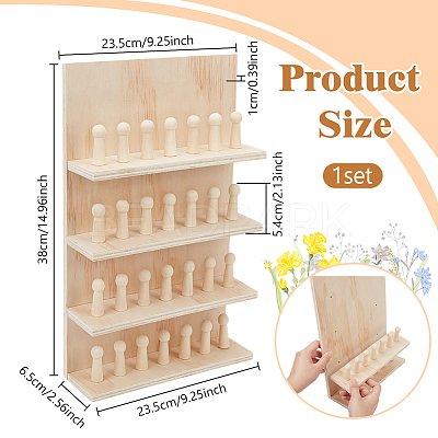 Wood Finger Ring Organizer Display Holder Set RDIS-WH0020-03-1