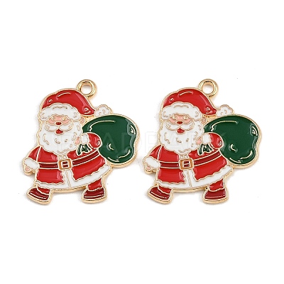 Christmas Theme Alloy Enamel Pendants ENAM-C031-01G-01-1