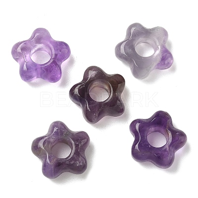 Natural Amethyst European Beads G-C252-02G-1