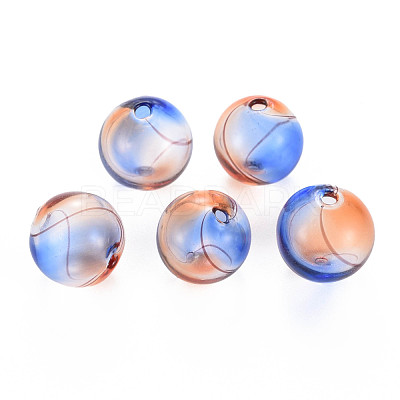 Transparent Handmade Blown Glass Globe Beads X-GLAA-T012-33A-02-1