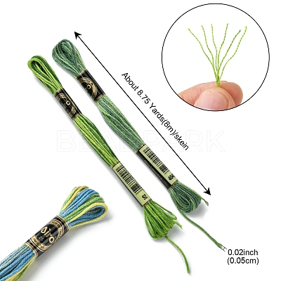 12 Skeins 6 Colors 6-Ply Polyester Embroidery Floss OCOR-FS0001-01B-04-1