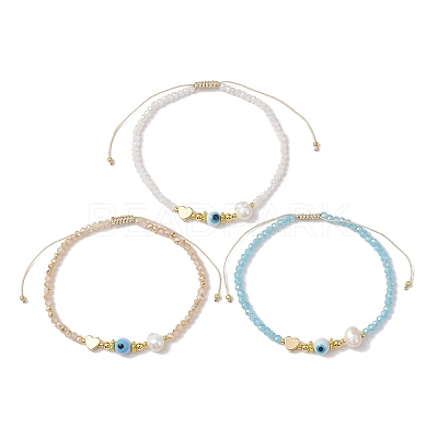 Glass Beaded Bracelets BJEW-JB10218-02-1