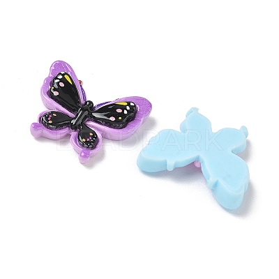 Two Tone Printed Opaque Resin Cabochons RE-CBABBBE-04-1