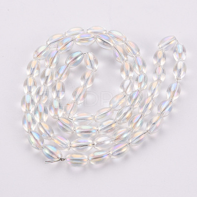 Electroplate Transparent Glass Beads Strands EGLA-T020-11-A02-1