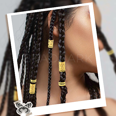 200Pcs 5 Styles Iron Dreadlocks Beads Hair Decoration OHAR-SC0001-13-1