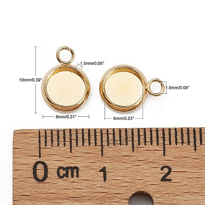 304 Stainless Steel Pendant Cabochon Settings X-STAS-Z030-01E-G-1