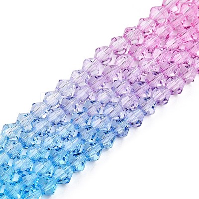 Gradient Color Baking Paint Glass Bead Strands X1-DGLA-A039-T4mm-A06-1
