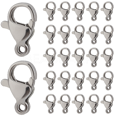 304 Stainless Steel Lobster Claw Clasps STAS-SP0001-73A-1