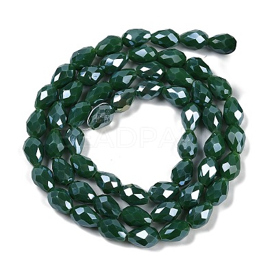 Opaque Solid Color Electroplate Glass Beads Strands EGLA-N013-P8mm-B04-1