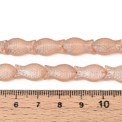Frosted Glass Beads Strands GLAA-T023-40C-06-1