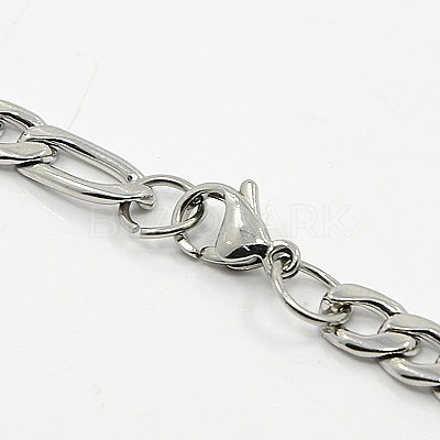 Tarnish Resistant Figaro Chain Necklace for Men NJEW-F027-03-7mm-1