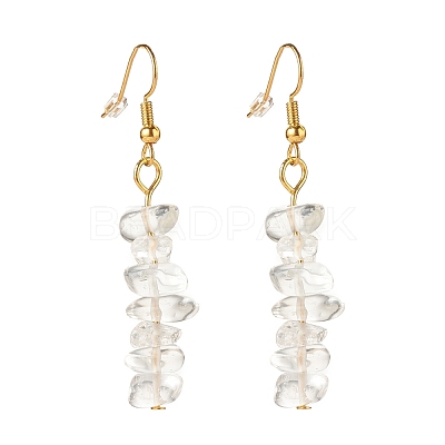 Natural Quartz Chip Beaded Dangle Earrings EJEW-JE04788-03-1