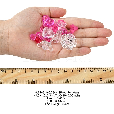 Opaque & Transparent Acrylic Beads MACR-YW0002-01G-1