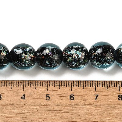 Handmade Dichroic Foil Glass Beads Strands DICH-U001-06H-1