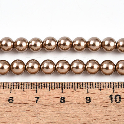 Baking Paint Pearlized Glass Pearl Bead Strands HY-N002-6mm-A06-1